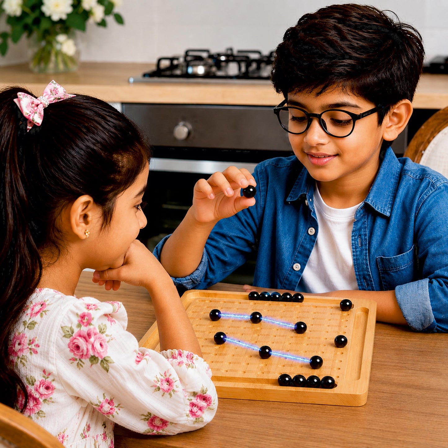 Magnetic Chess Strategy Board Game for Kids & Adults | 20 Magnetic Balls Puzzle Toy | Educational Brain Development Game | Family Fun Tabletop Game| Age 9+ Years