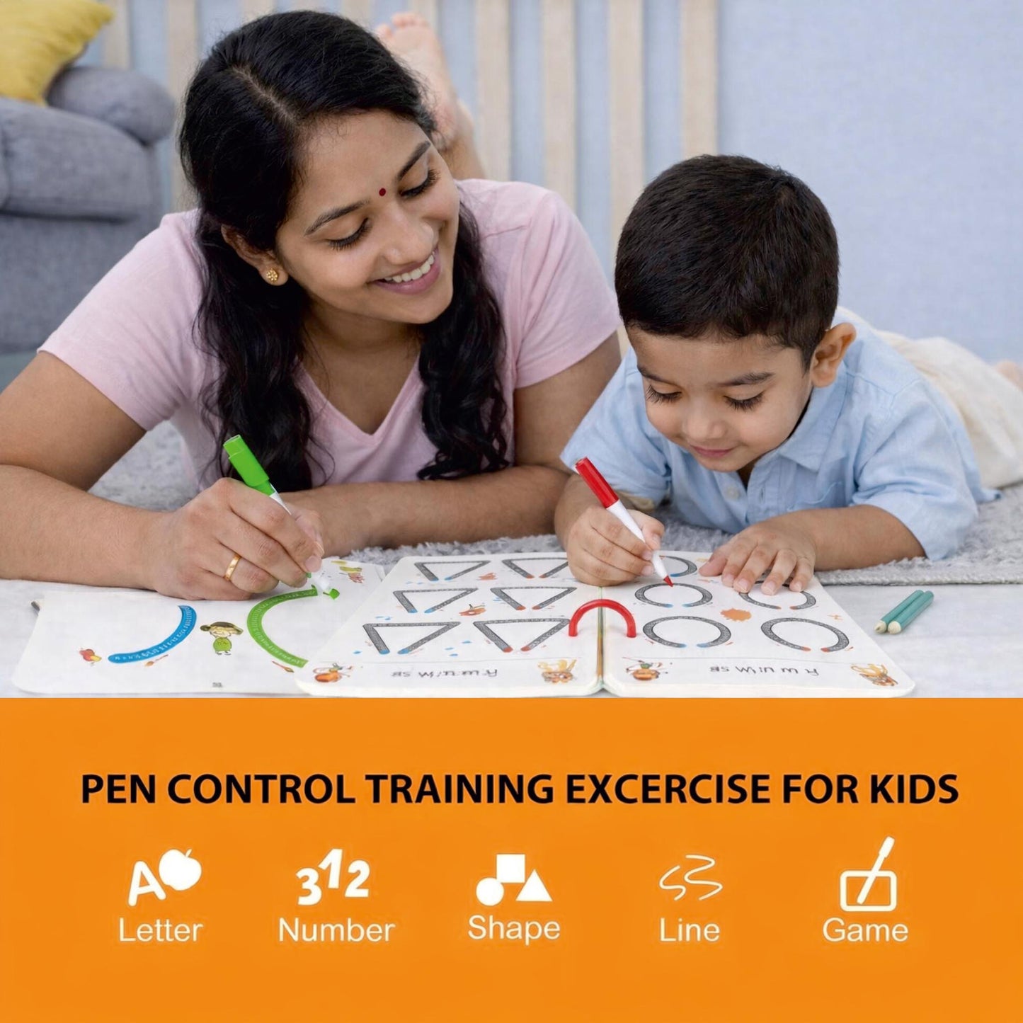 Pen Control Training Exercise Cards, Activity Book, Children Hand Eye Coordination