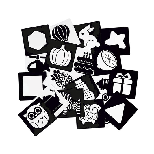 Newborn Sensory Visual Stimulation Baby Card 3-6 Months - Educational Brain Development Toys, Black and White Activity Cards 20 Card