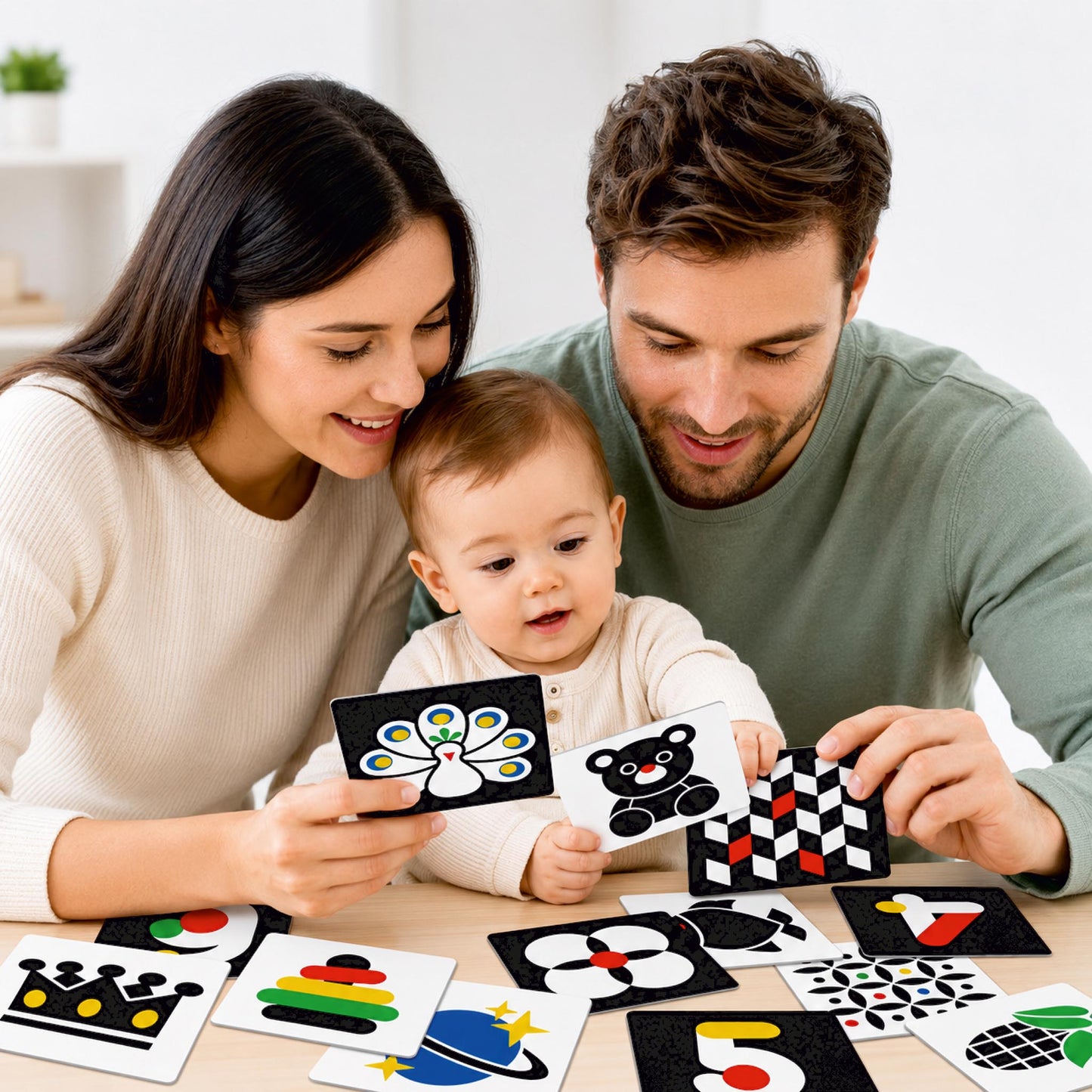 Newborn Sensory Visual Stimulation Baby Card 3-6 Months - Educational Brain Development Toys, Black and White Activity Cards 20 Cards