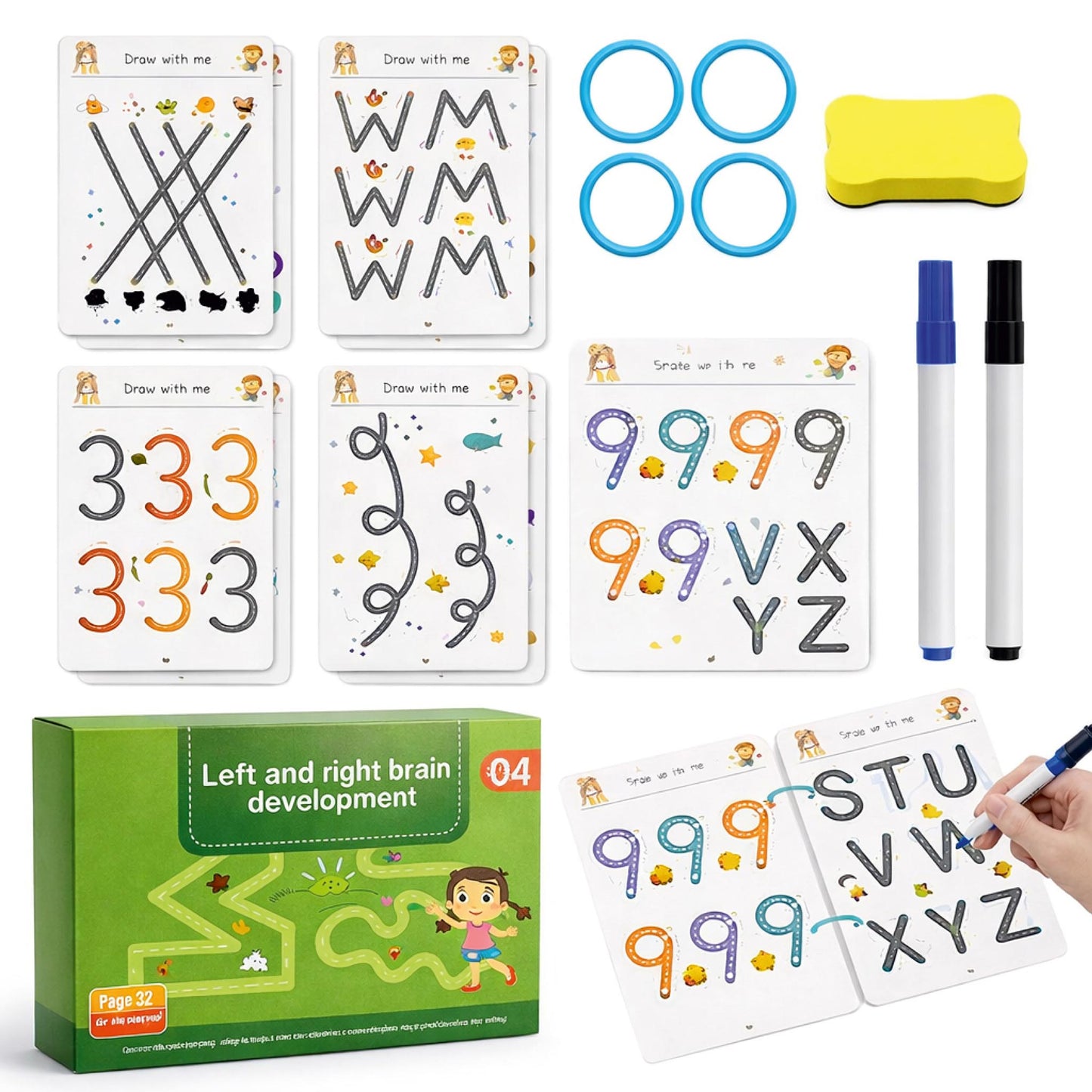 Left & Right Brain Development Tracing Card Set