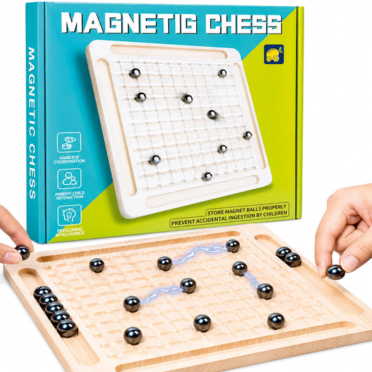 Magnetic Chess Strategy Board Game for Kids & Adults | 20 Magnetic Balls Puzzle Toy | Educational Brain Development Game | Family Fun Tabletop Game| Age 9+ Years